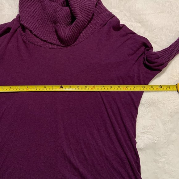 Casual Michael Stars Wine Purple Cowl Neck Lightweight Long Sleeve Top One Size - Picture 3 of 8